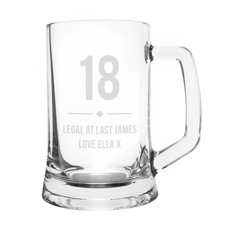 Personalised Big Age Glass Pint Tankard: 7 - Tankards By Gift Moments