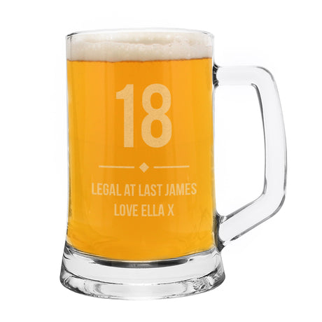 Personalised Big Age Glass Pint Tankard: 2 - Tankards By Gift Moments