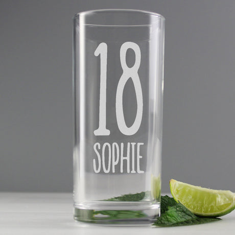 Personalised Big Age Hi Ball Glass: 1 - Highball Glasses By Gift Moments