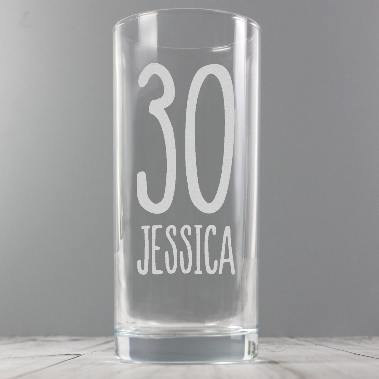 Personalised Big Age Hi Ball Glass: 4 - Highball Glasses By Gift Moments