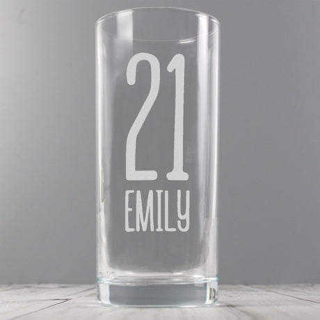 Personalised Big Age Hi Ball Glass: 2 - Highball Glasses By Gift Moments