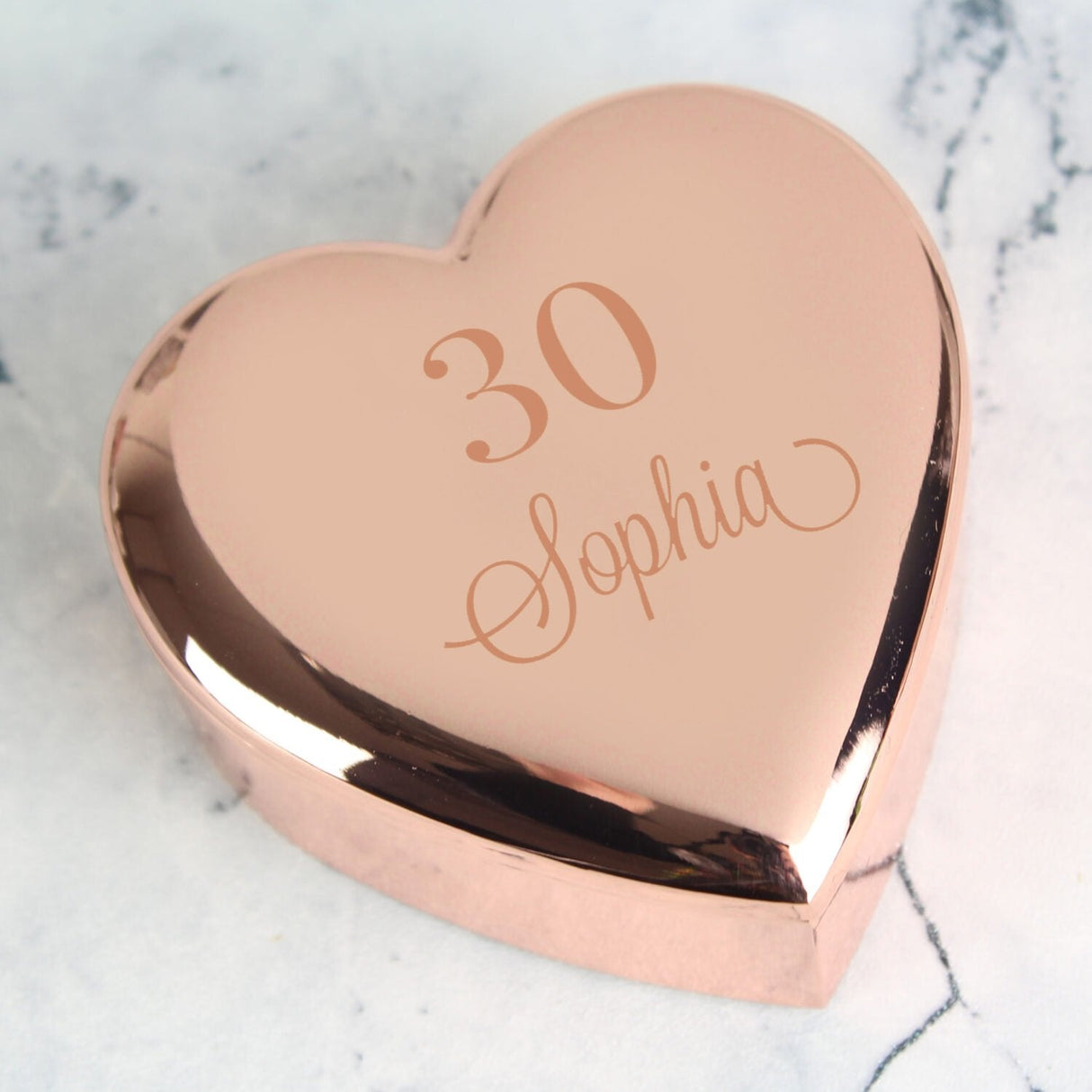 Personalised Rose Gold Heart Trinket Box: 2 - Trinket Boxes By Gift Moments