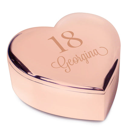 Personalised Rose Gold Heart Trinket Box: 4 - Trinket Boxes By Gift Moments