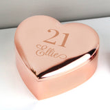 Personalised Rose Gold Heart Trinket Box: 3 - Trinket Boxes By Gift Moments