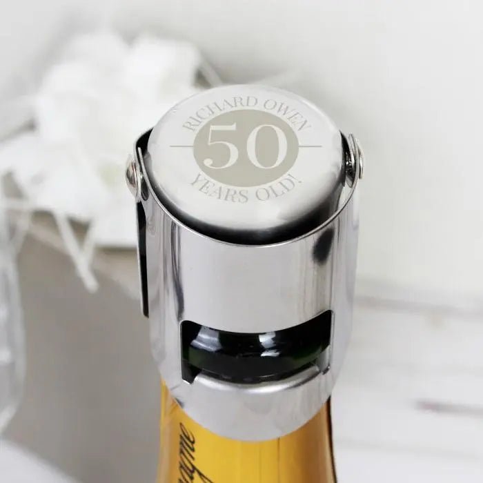 Personalised Stainless Steel Bottle Stopper: 3 - Barware By Gift Moments