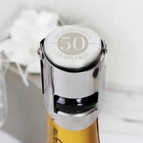 Personalised Stainless Steel Bottle Stopper: 3 - Barware By Gift Moments