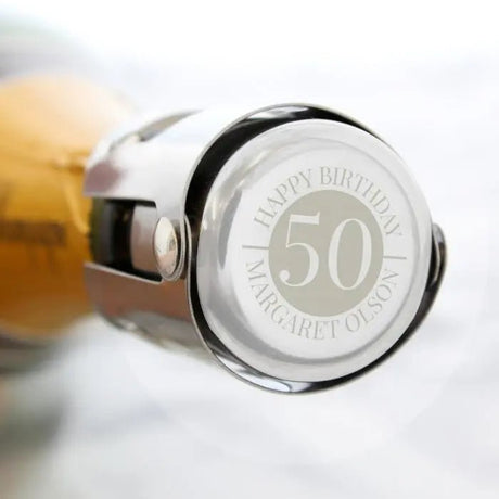 Personalised Stainless Steel Bottle Stopper: 1 - Barware By Gift Moments