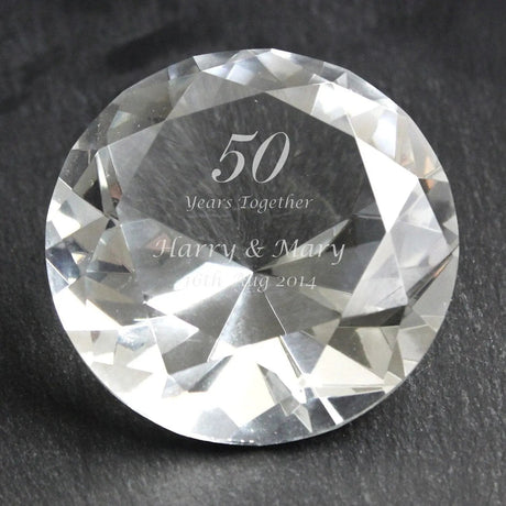 Personalised Big Numbers Diamond Paperweight: 1 - Paperweights By Gift Moments