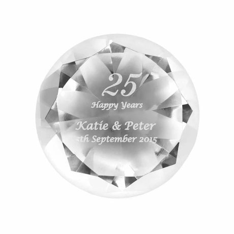 Personalised Big Numbers Diamond Paperweight: 3 - Paperweights By Gift Moments