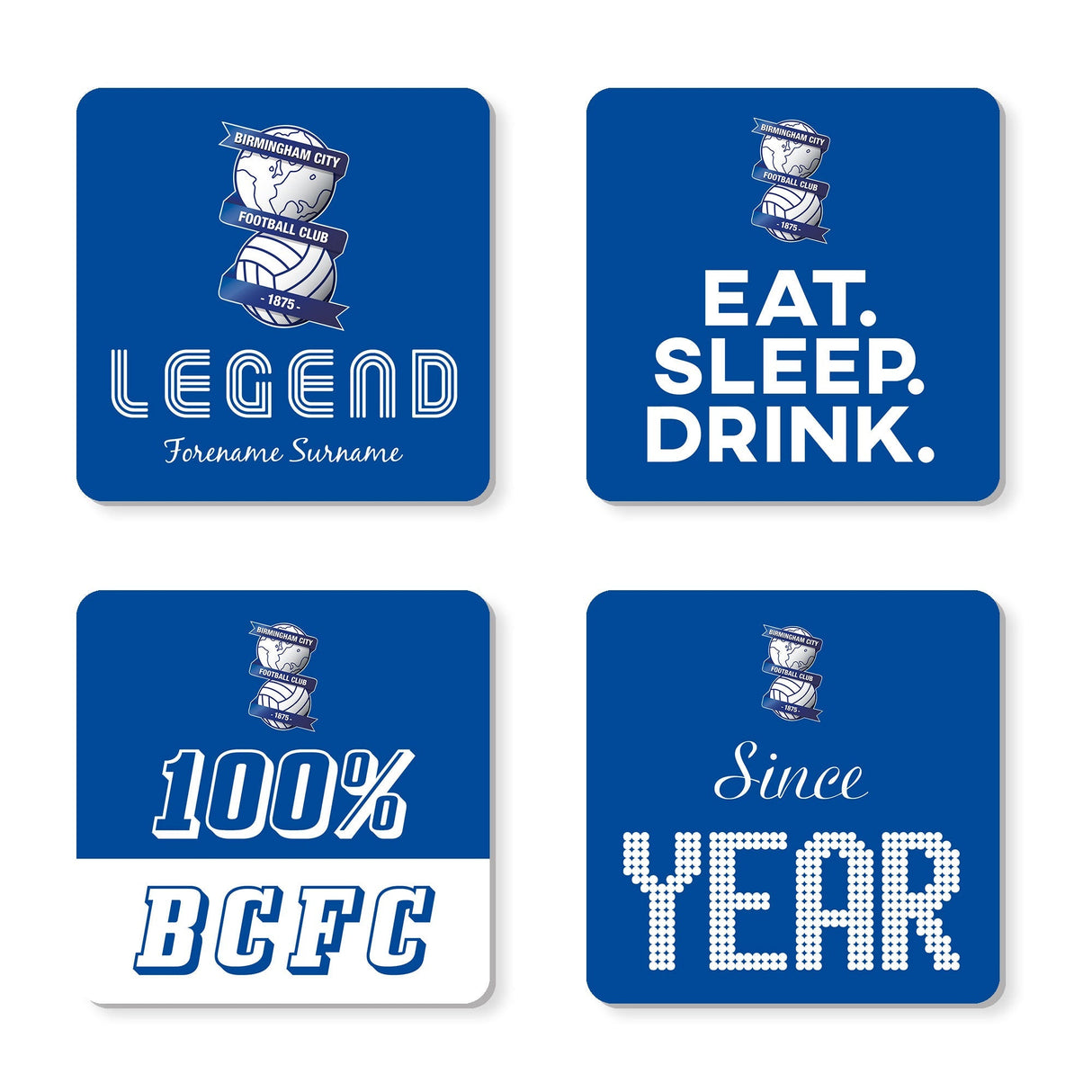 Personalised Birmingham City FC Coaster Set: 1 - Coasters By Birmingham City