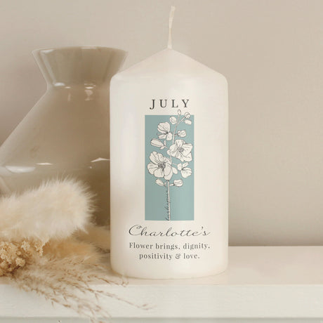 Personalised Birth Flower Candle Gift: 8 - Candles By Gift Moments