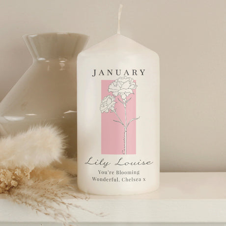 Personalised Birth Flower Candle Gift: 2 - Candles By Gift Moments