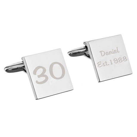 Personalised Big Age Cufflinks: 4 - Cufflinks & Tie Slides By Gift Moments