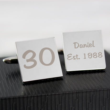 Personalised Big Age Cufflinks: 1 - Cufflinks & Tie Slides By Gift Moments