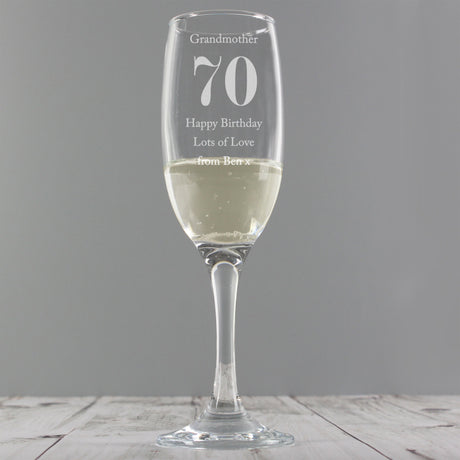 Personalised Big Age Birthday Flute: 5 - Champagne Flutes By Gift Moments