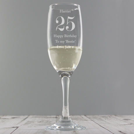 Personalised Big Age Birthday Flute: 1 - Champagne Flutes By Gift Moments