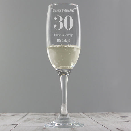 Personalised Big Age Birthday Flute: 7 - Champagne Flutes By Gift Moments