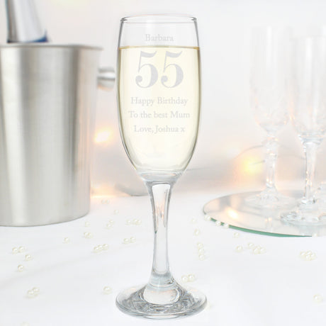 Personalised Big Age Birthday Flute: 6 - Champagne Flutes By Gift Moments