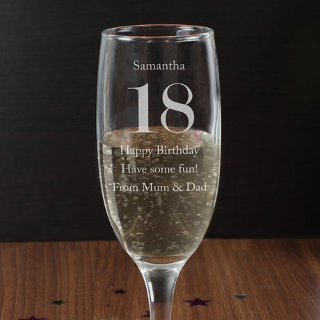 Personalised Big Age Birthday Flute: 2 - Champagne Flutes By Gift Moments