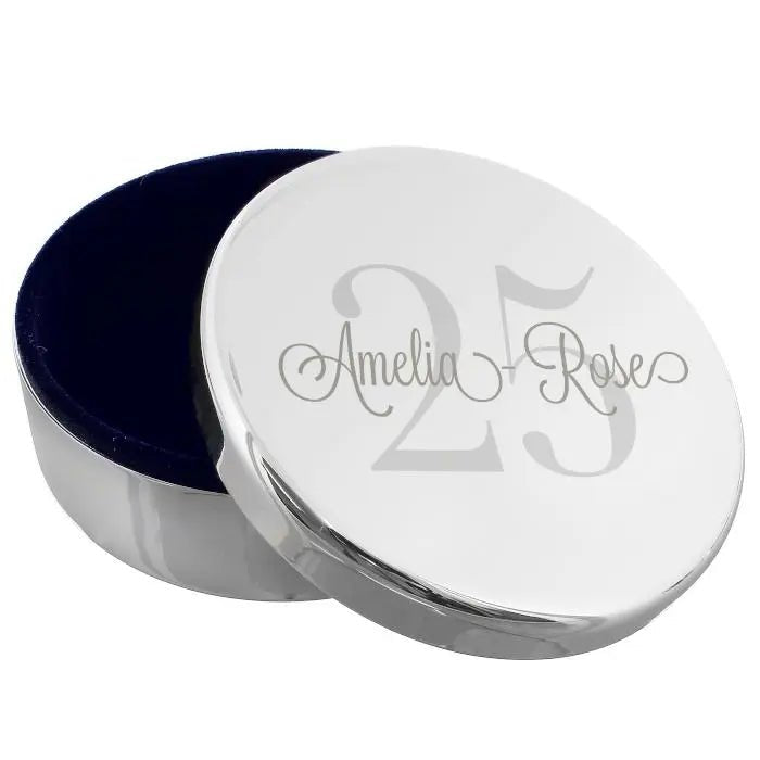 Personalised Big Age Round Trinket Box: 3 - Trinket Boxes By Gift Moments