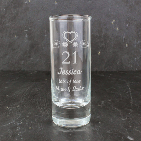 Personalised Engraved Birthday Craft Shot Glass: 1 - Shot Glasses By Gift Moments