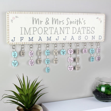 Personalised Birthday Planner Plaque with Discs: 2 - Calendars & Planners By Gift Moments