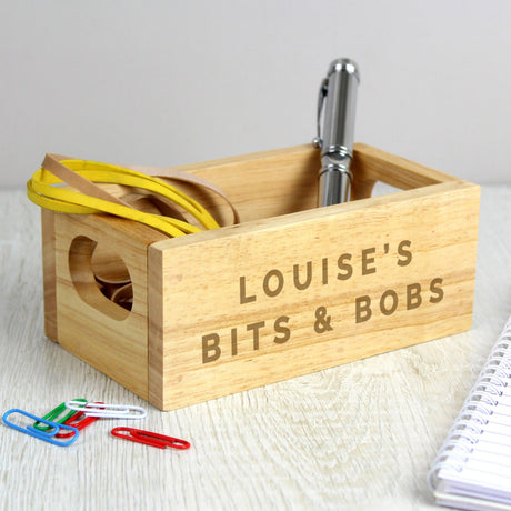 Personalised Bits & Bobs Wooden Crate: 1 - Storage By Gift Moments