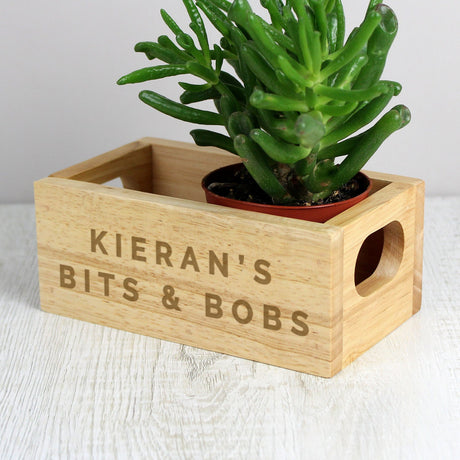 Personalised Bits & Bobs Wooden Crate: 2 - Storage By Gift Moments