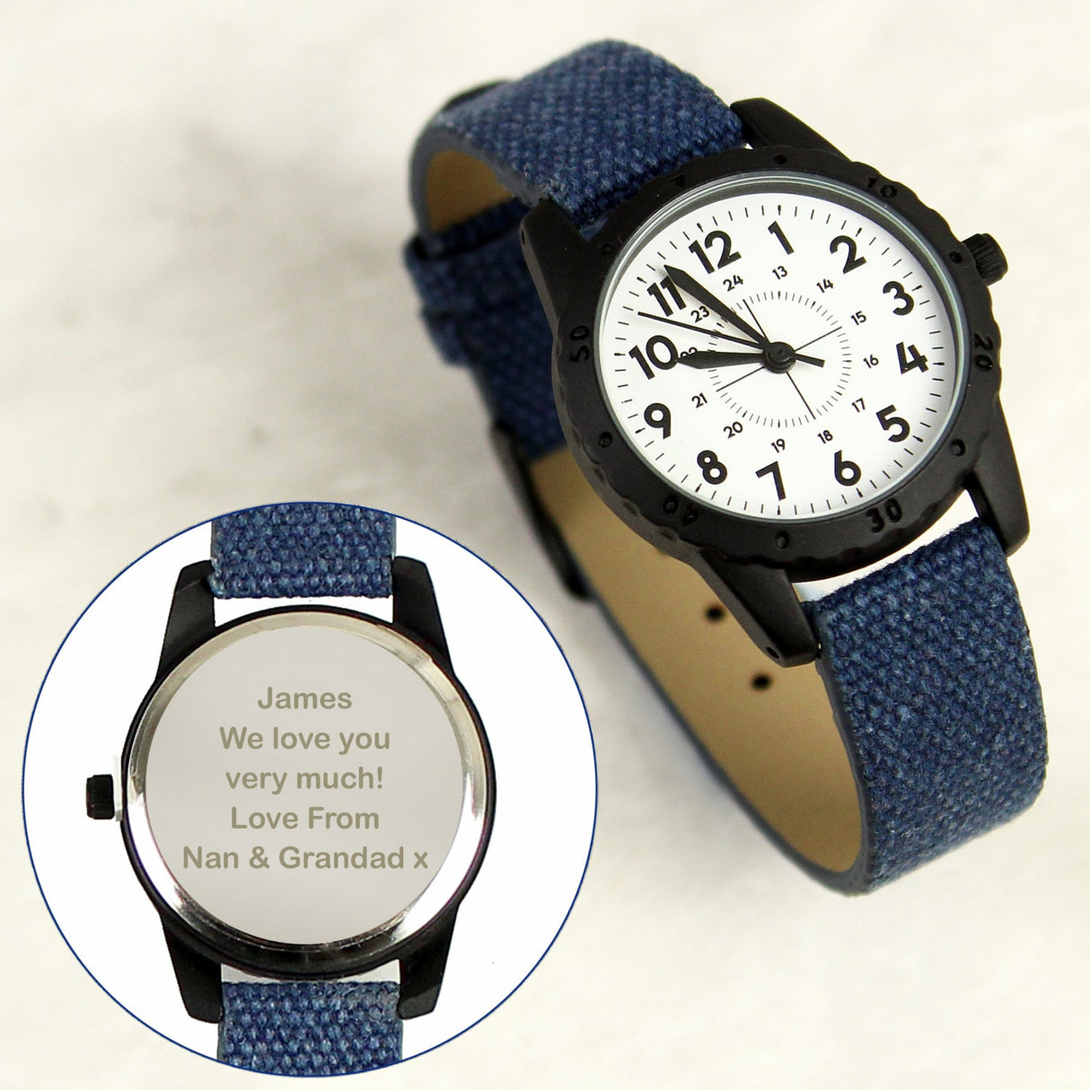 Personalised Black and Blue Boys Watch: 4 - Watches By Gift Moments