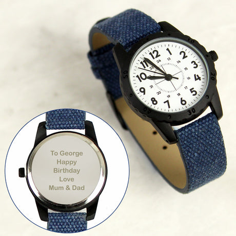 Personalised Black and Blue Boys Watch: 2 - Watches By Gift Moments