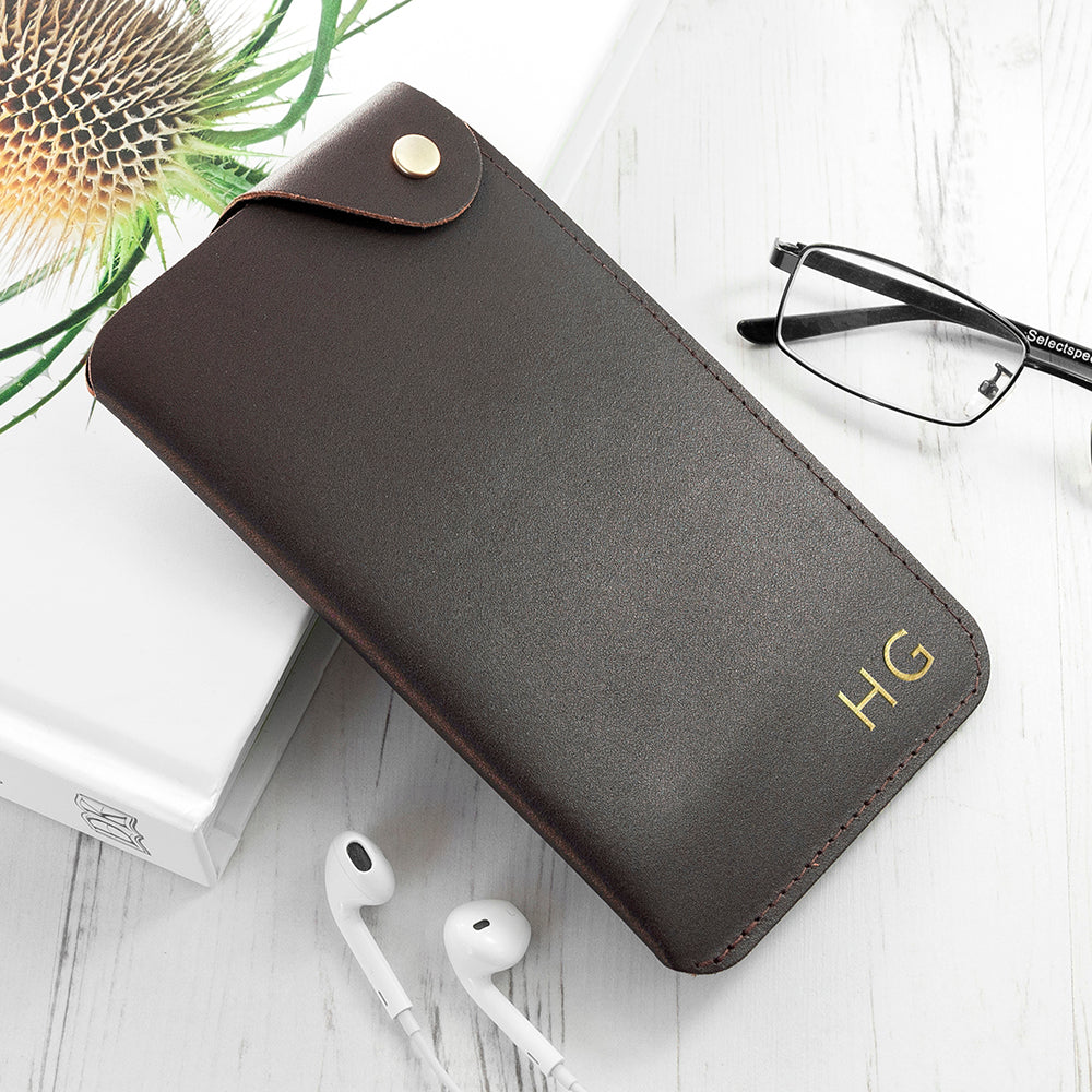 Personalised Luxury Leather Glasses Cases Brown - Glasses Cases at Gift Moments