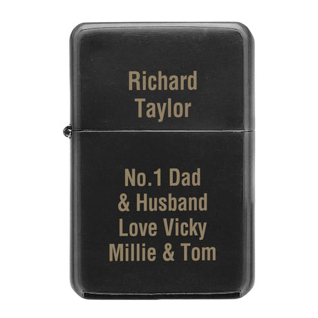 Engraved Black Personalised Lighter: 5 - Smoking Accessories By Gift Moments