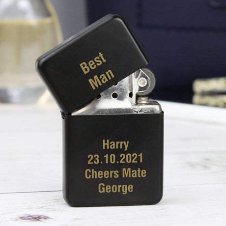 Engraved Black Personalised Lighter: 3 - Smoking Accessories By Gift Moments