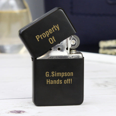 Engraved Black Personalised Lighter: 4 - Smoking Accessories By Gift Moments