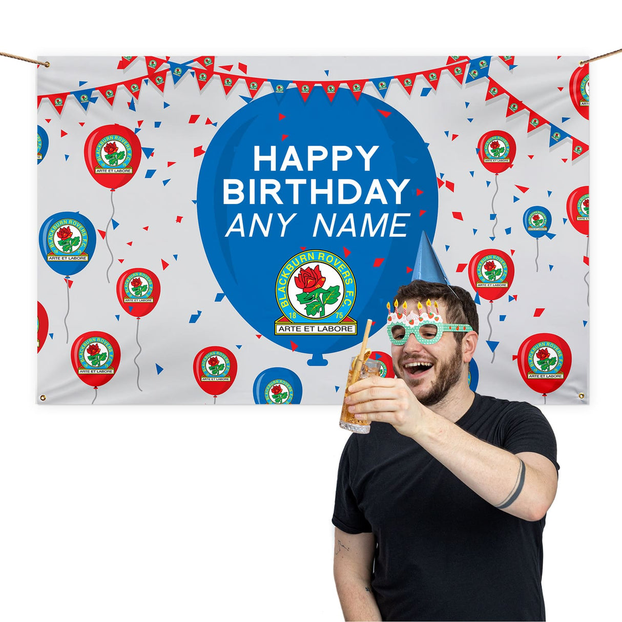 Personalised Blackburn Rovers FC Banner 5ft x 3ft: 1 - Flags & Banners By Blackburn Rovers