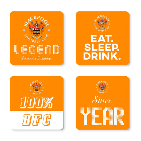 Personalised Blackpool FC Coaster Set: 1 - Coasters By Blackpool