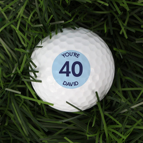 Personalised Big Age Golf Ball in Blue: 2 - Golf Balls By Gift Moments