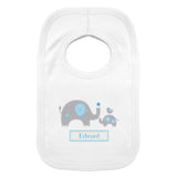 Personalised Blue Elephant Baby Bib 0-3 Months: 2 - Baby Clothing By Gift Moments