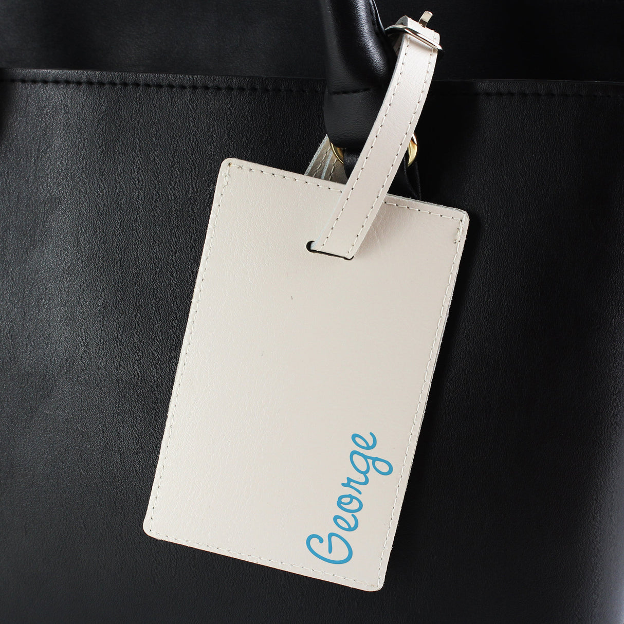 Personalised Blue Leather Luggage Tag: 1 - Luggage Tags By Gift Moments