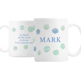 Personalised Blue Spot Ceramic Mug: 4 - Mugs By Gift Moments