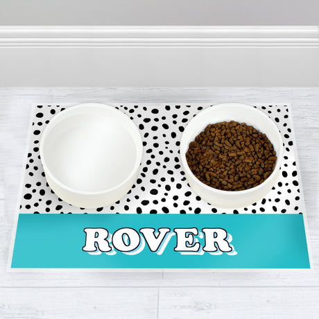 Personalised Blue Spots Dog Bowl Mat: 3 - Pet Products By Gift Moments