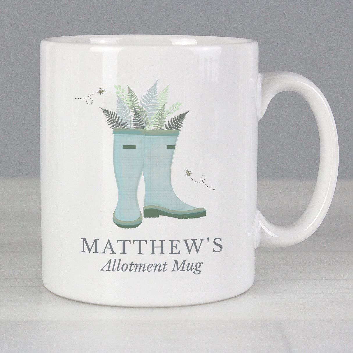 Personalised Blue Wellies Ceramic Mug: 2 - Mugs By Gift Moments