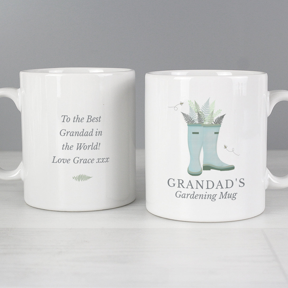 Personalised Blue Wellies Ceramic Mug: 1 - Mugs By Gift Moments