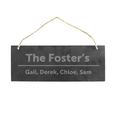 Personalised Bold Slate Hanging Plaque: 3 - Signs & Plaques By Gift Moments