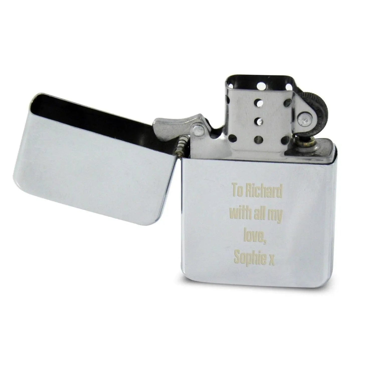 Personalised Bold Font Chrome Lighter: 3 - Smoking Accessories By Gift Moments