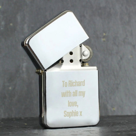 Personalised Bold Font Chrome Lighter: 1 - Smoking Accessories By Gift Moments