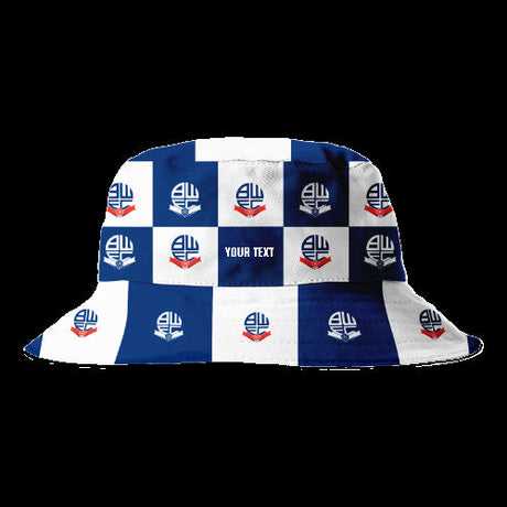 Personalised Bolton Wanderers Chequered Bucket Hat: 1 - Caps & Hats By Bolton Wanderers