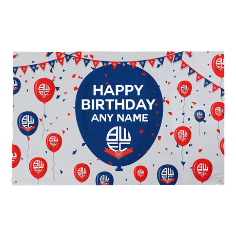 Personalised Bolton Wanderers FC Banner 5ft x 3ft: 1 - Flags & Banners By Bolton Wanderers