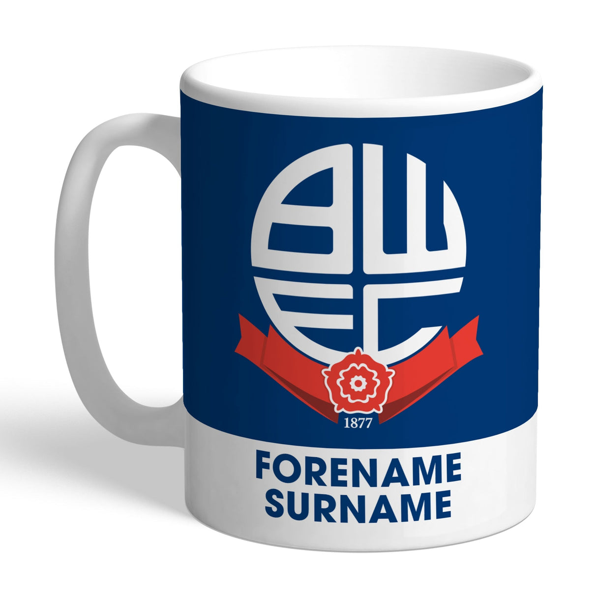 Personalised Bolton Wanderers FC Bold Crest Mug: 1 - Mugs By Bolton Wanderers