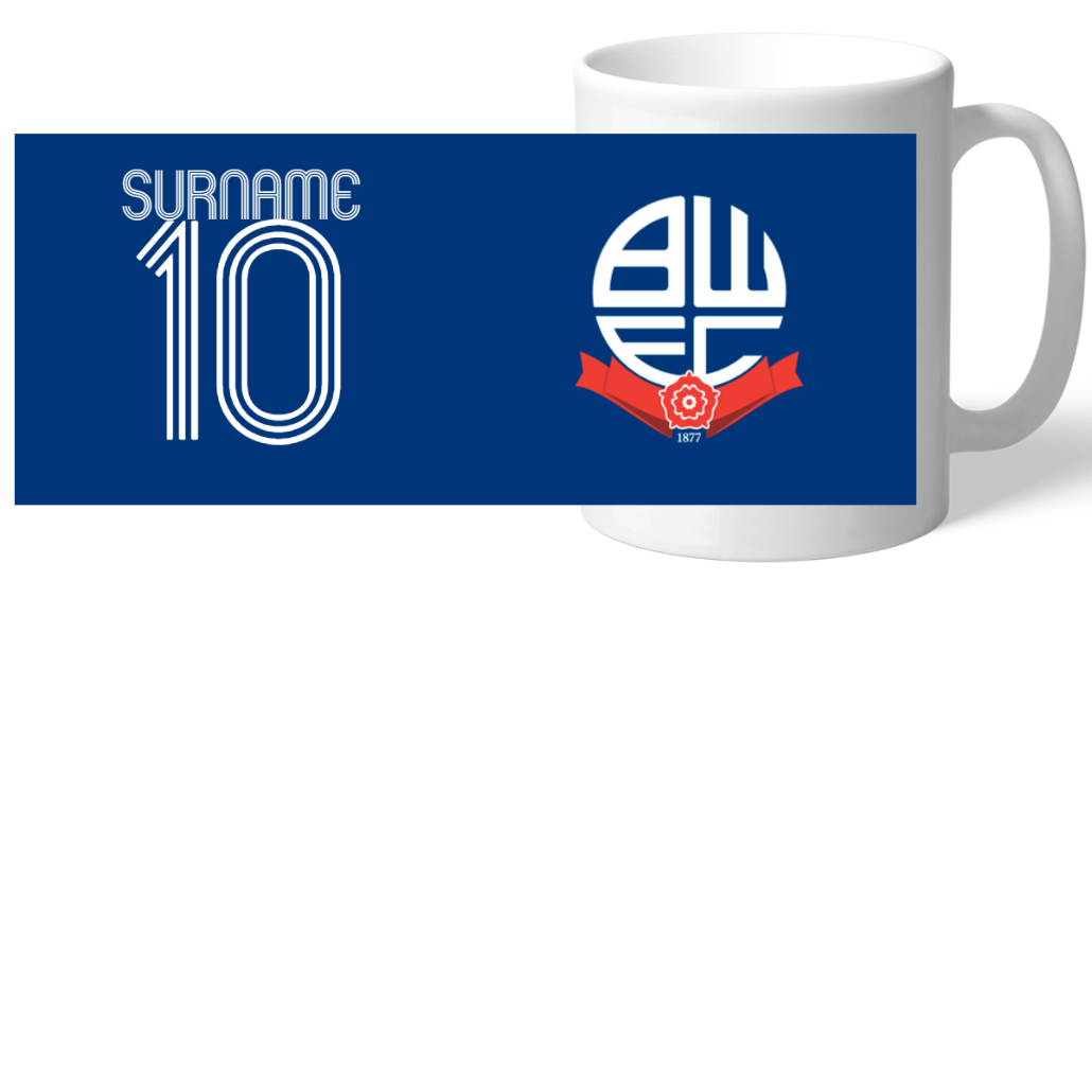 Personalised Bolton Wanderers Retro Shirt Mug: 2 - Mugs By Bolton Wanderers